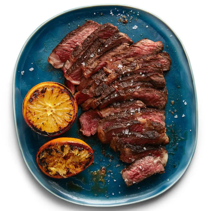 Moroccan Style Halal Ribeye Steak with Cooked Orange Juice