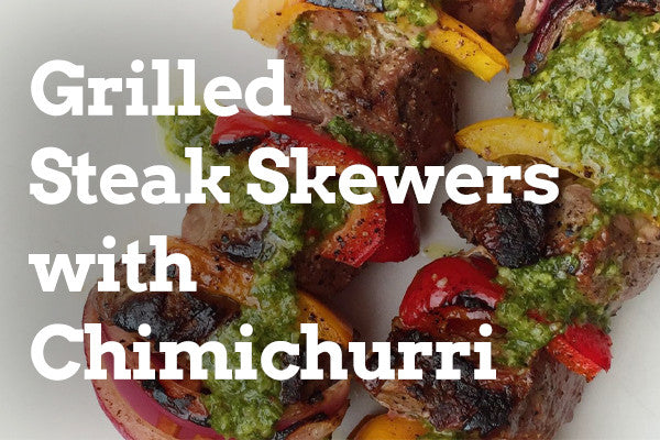 Grilled Halal Steak Skewers with Chimichurri