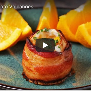 Breakfast Potato and Halal Beef Bacon Volcanoes