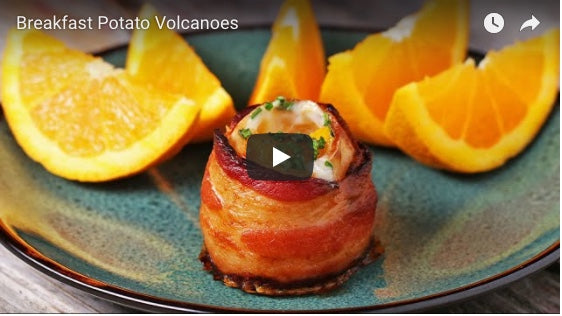 Breakfast Potato and Halal Beef Bacon Volcanoes