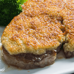 Garlic and Parmesan Crusted Halal Steaks