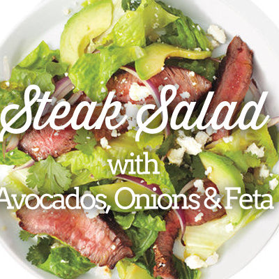 Healthy and Halal Steak Salad With Avocado and Onion