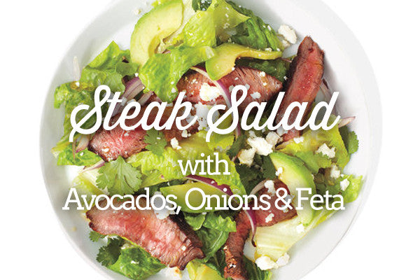 Healthy and Halal Steak Salad With Avocado and Onion