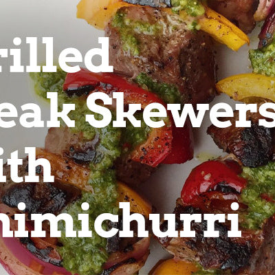 Grilled Halal Steak Skewers with Chimichurri
