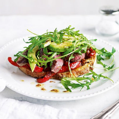 Open Halal Steak Sandwich